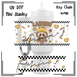 Labubu Snack Brown UV DTF Mini Stanley Key Chain Wrap