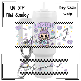 Labubu Snack Purple UV DTF Mini Stanley Key Chain Wrap