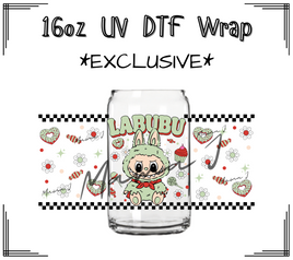 Labubu Green Snack UV DTF Libby Wrap 16oz