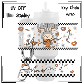 Labubu Snack Grey UV DTF Mini Stanley Key Chain Wrap