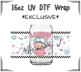 Labubu Pink Snack UV DTF Libby Wrap 16oz