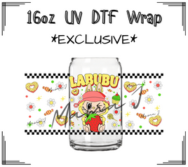 Labubu Yellow Snack UV DTF Libby Wrap 16oz
