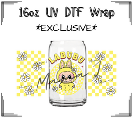 Labubu Yellow UV DTF Libby Wrap 16oz
