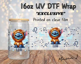 UV DTF Stitch Leo Zodiac Sign Libbey Wrap 16oz