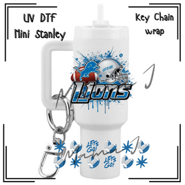 Lions UV DTF Mini Stanley Key Chain Wrap