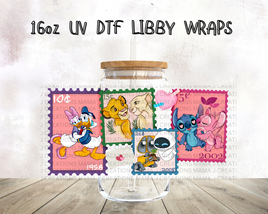 Postage Love Stamps UV DTF Libby Wrap 16oz