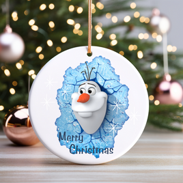 Olaf UV DTF Christmas Ornament Decal