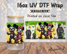 UV DTF Mickey & Minnie Zombie Libbey Wrap 16oz