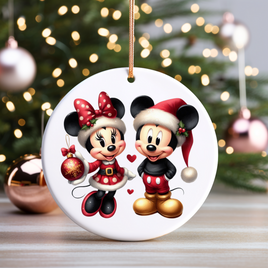 Mickey & Minnie UV DTF Christmas Ornament Decal