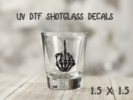 Middle Finger UV DTF Shot Glass Decal