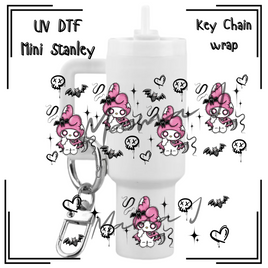 My Melody Goth UV DTF Mini Stanley Key Chain Wrap