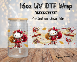 UV DTF Niners Cheerleader Kitty Libbey Wrap 16oz