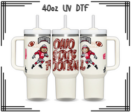 Ohio State Football 40oz UV DTF Wrap TOP Only