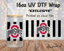 Ohio State University 2 UV DTF Libbey Wrap 16oz