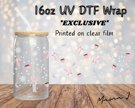 Pink Candy Canes and Coco UV DTF Libby Wrap 16oz