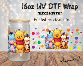 UV DTF Pooh & Friends Libbey Wrap 16oz