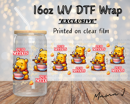 UV DTF Noodle Bear Libbey Wrap 16oz