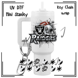 Raiders UV DTF Mini Stanley Key Chain Wrap