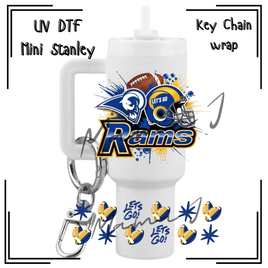 Rams UV DTF Mini Stanley Key Chain Wrap
