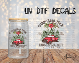 Red Christmas Truck UV DTF Decal