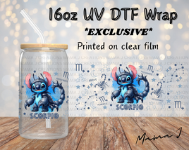 UV DTF Stitch Scorpio Zodiac Sign Libbey Wrap 16oz