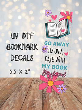 On A Date With My Books UV DTF Bookmark