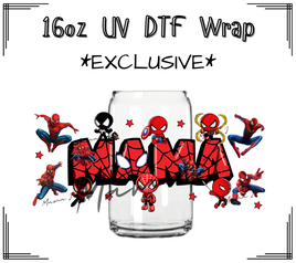 Spiderman Mama UV DTF Libby Wrap 16oz