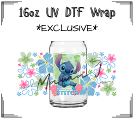 Floral Stitch UV DTF Libby Wrap 16oz
