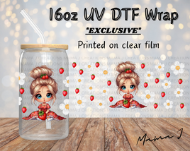 UV DTF Strawberry Cutie 1 Libbey Wrap 16oz