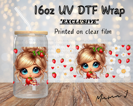 UV DTF Strawberry Cutie 2 Libbey Wrap 16oz