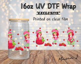 UV DTF Strawberry Shortcake Libbey Wrap 16oz