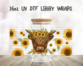 Sunflower Cow Libbey Wrap 16oz