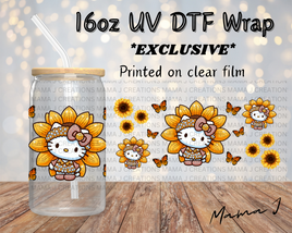 Sunflower Kitty Libbey Wrap 16oz