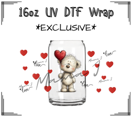 Teddy Love 1 UV DTF Libby Wrap 16oz