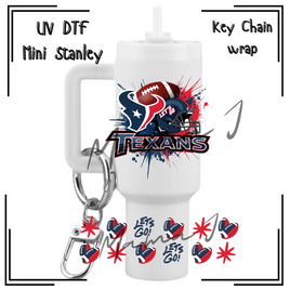 Texans UV DTF Mini Stanley Key Chain Wrap
