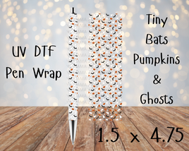 Tiny Bat's, Pumpkins & Ghost's UV DTF Pen Wrap