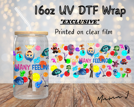 UV DTF To Many Feelings Libbey Wrap 16oz