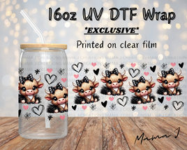 UV DTF Tut Tut Cow Cutie Libbey Wrap 16oz