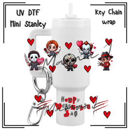 Valentine Horror UV DTF Mini Stanley Key Chain Wrap