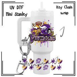 Vikings UV DTF Mini Stanley Key Chain Wrap