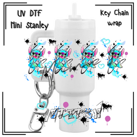 Graffiti Stitch UV DTF Mini Stanley Key Chain Wrap