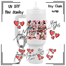 You & Me Valentine UV DTF Mini Stanley Key Chain Wrap